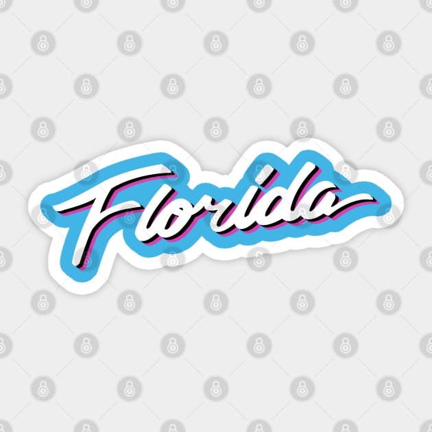 Florida Vice White Sticker by Fish & Cats Shop